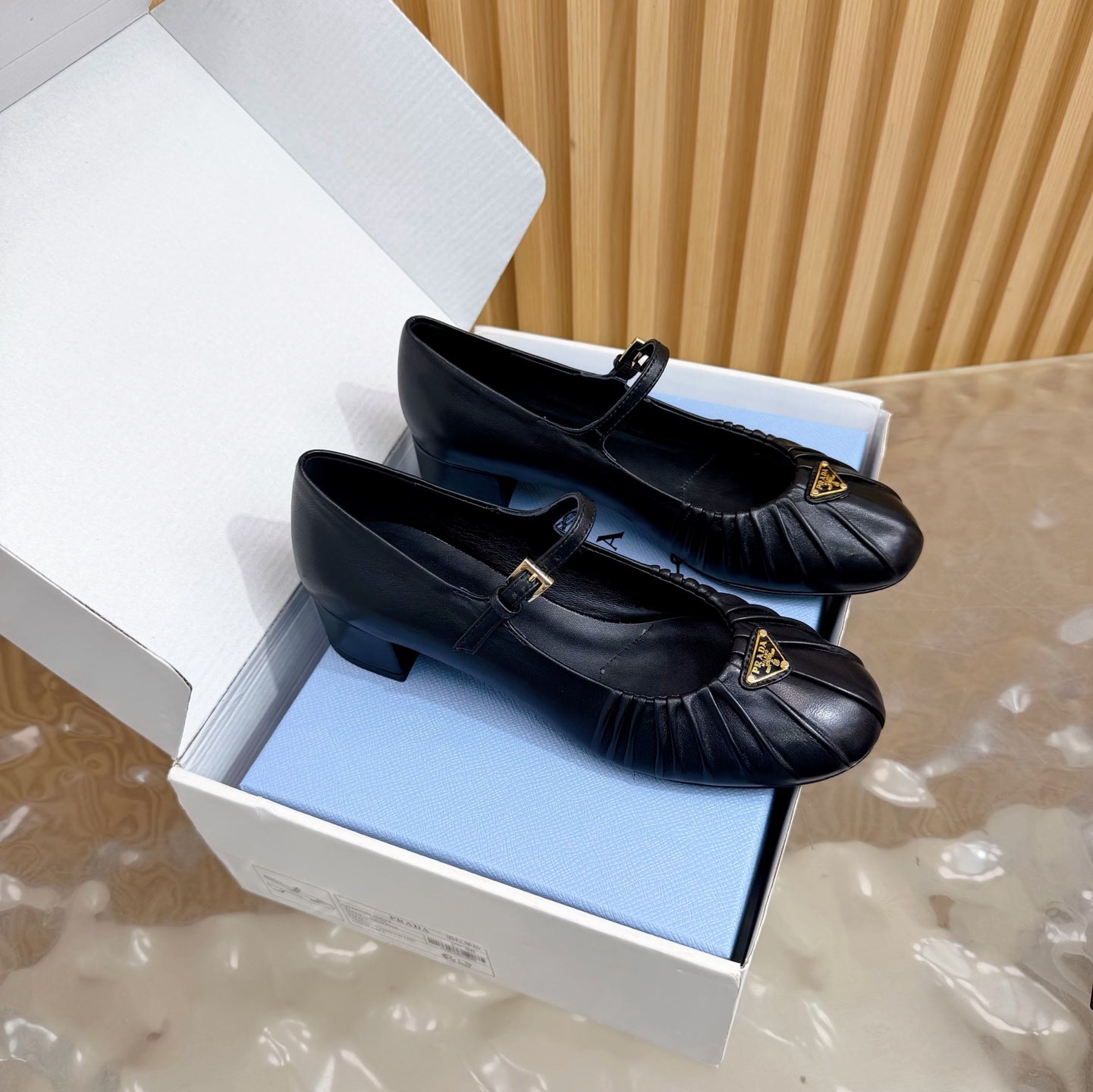 Classic Triangle Logo Mary Jane Heels (High Quality)