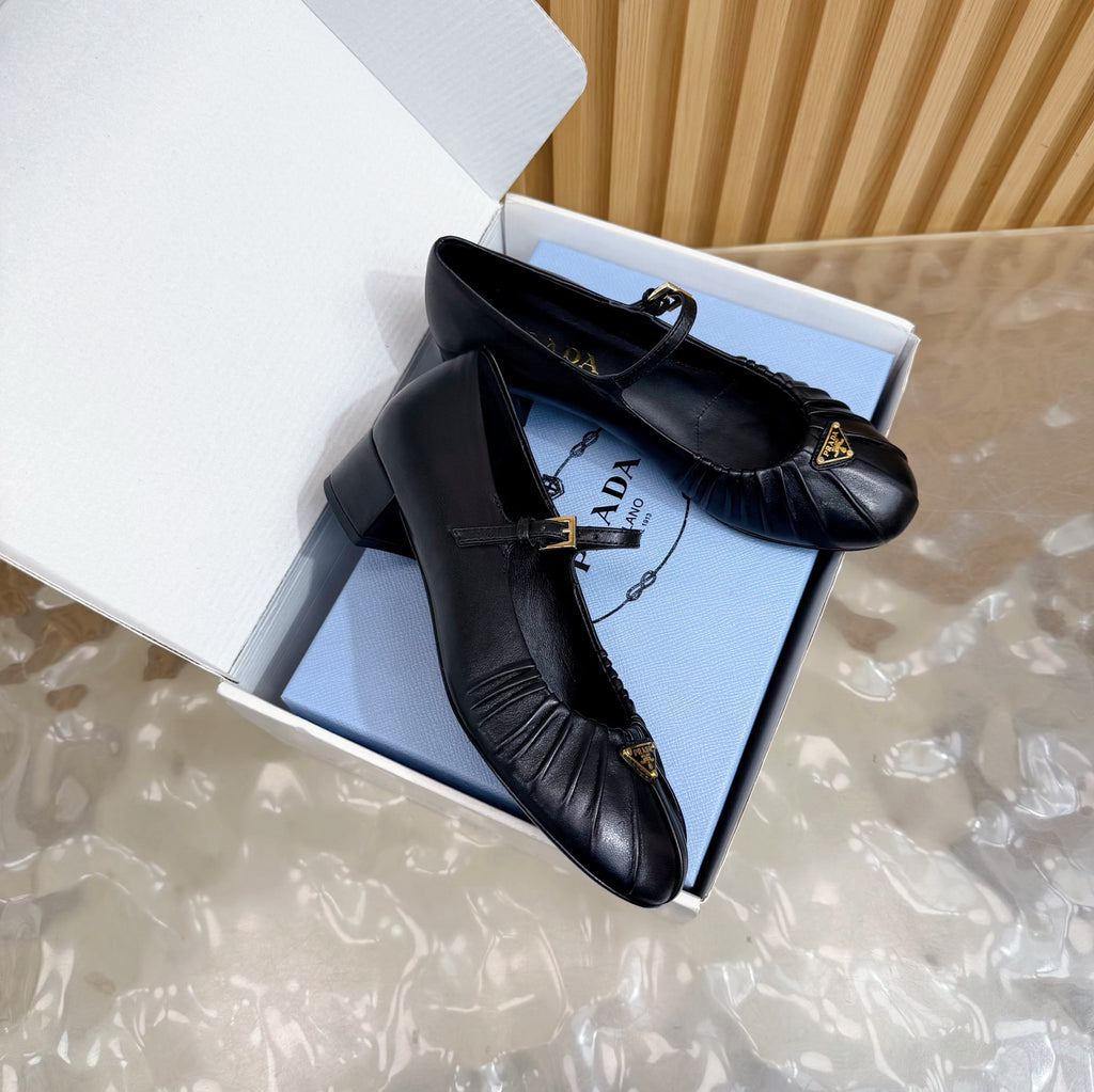 Classic Triangle Logo Mary Jane Heels (High Quality)