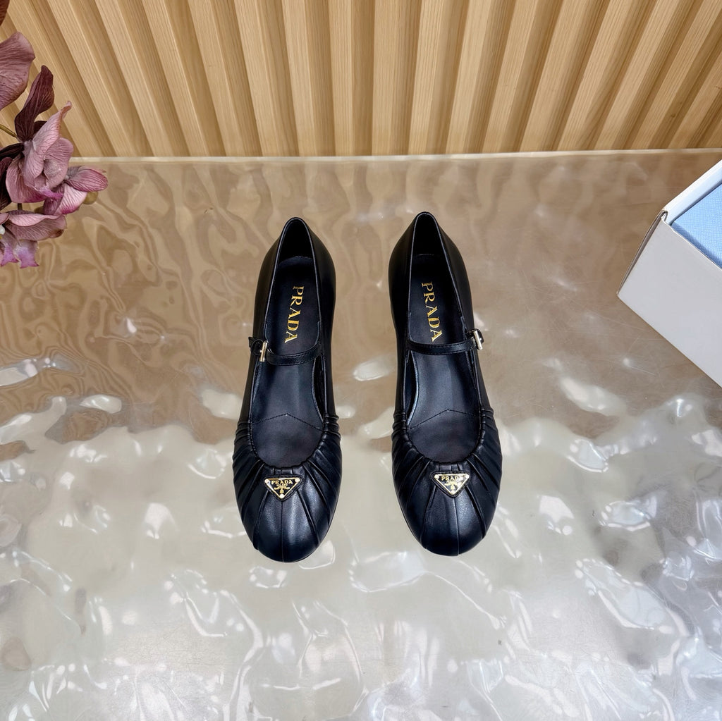 Classic Triangle Logo Mary Jane Heels (High Quality)