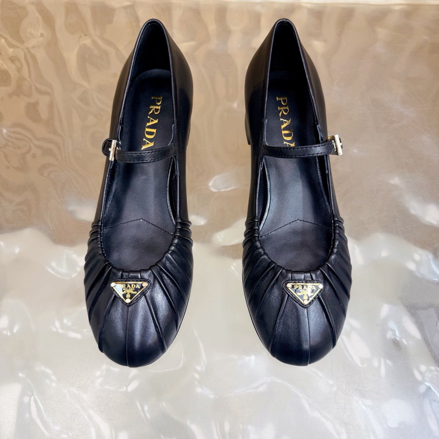 Classic Triangle Logo Mary Jane Heels (High Quality)