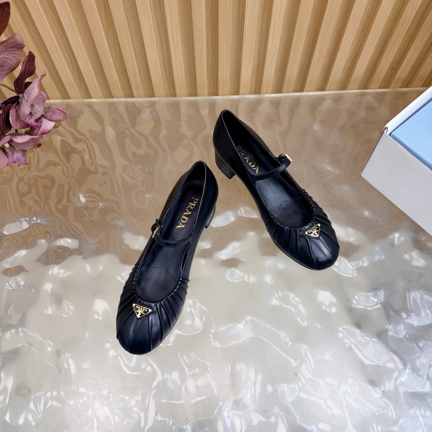 Classic Triangle Logo Mary Jane Heels (High Quality)