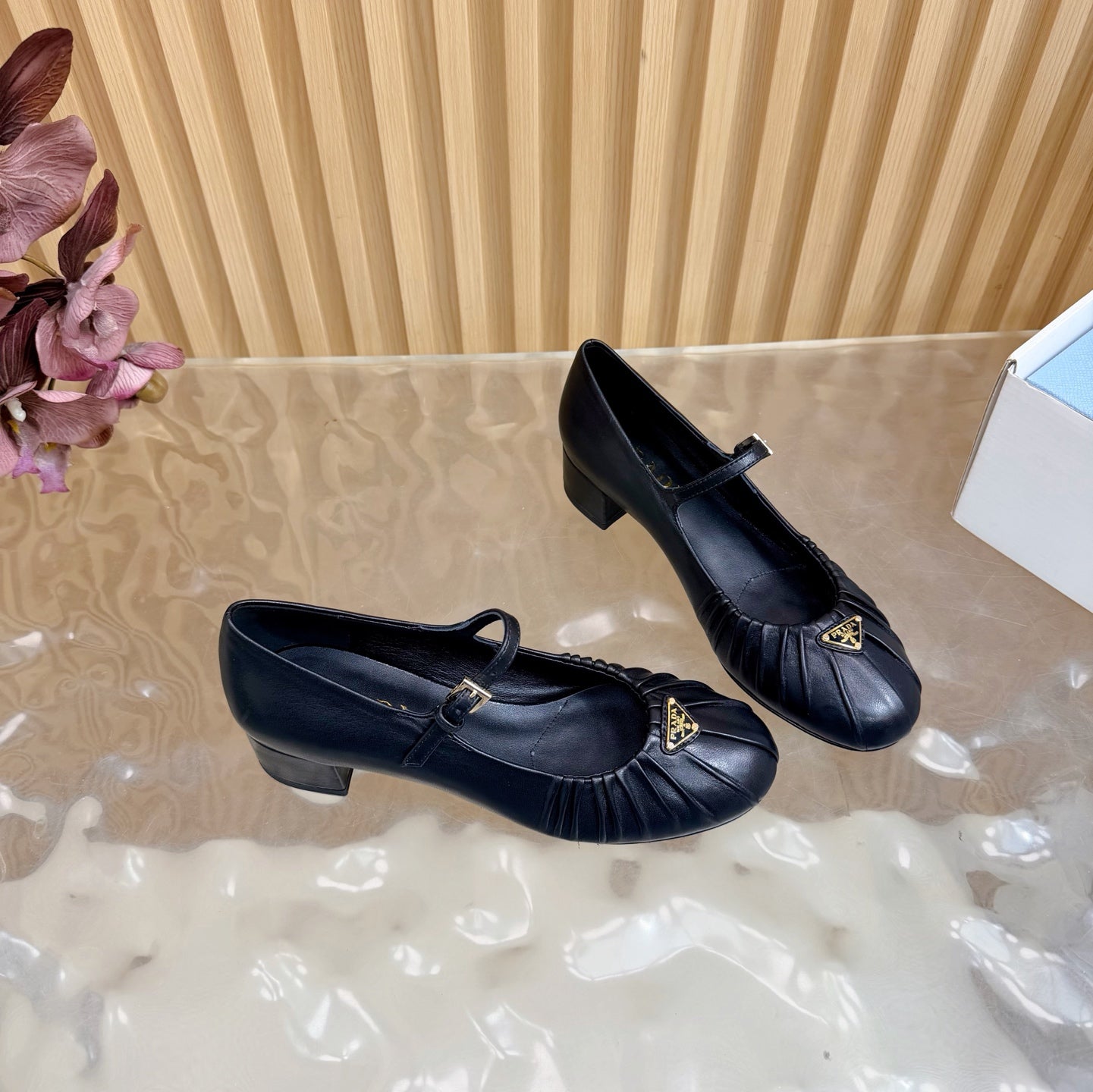 Classic Triangle Logo Mary Jane Heels (High Quality)