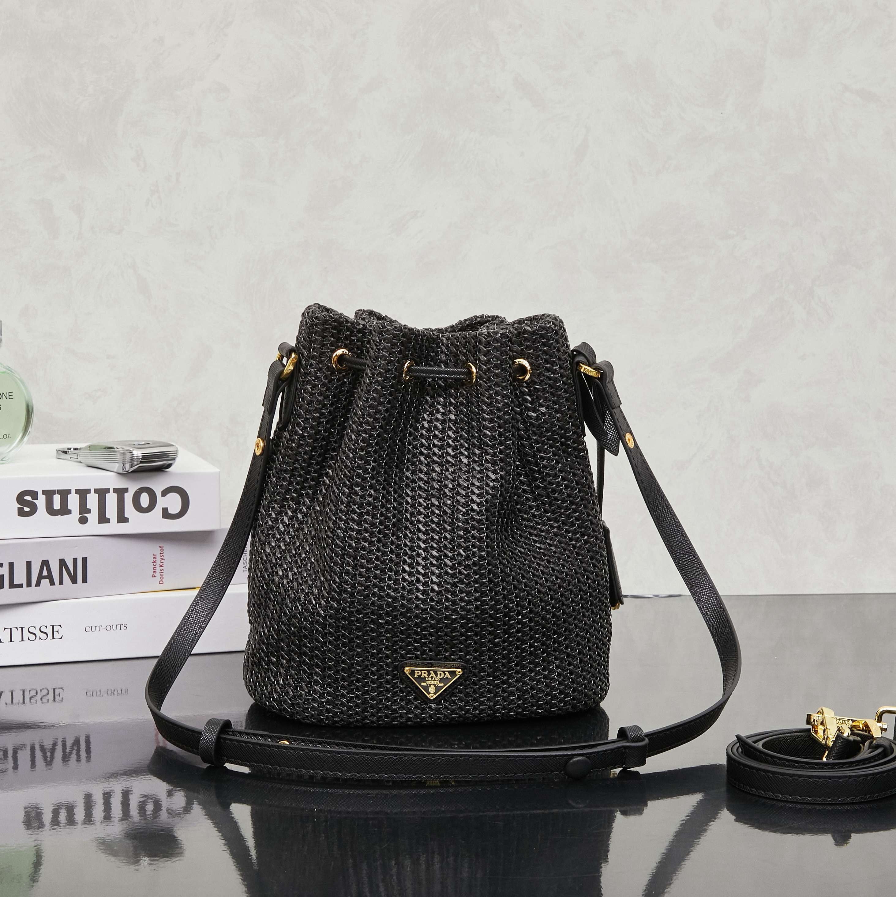 Raffia Woven Bucket Bag