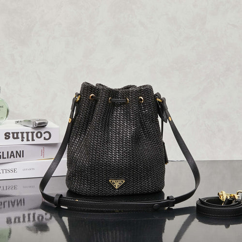 Raffia Woven Bucket Bag