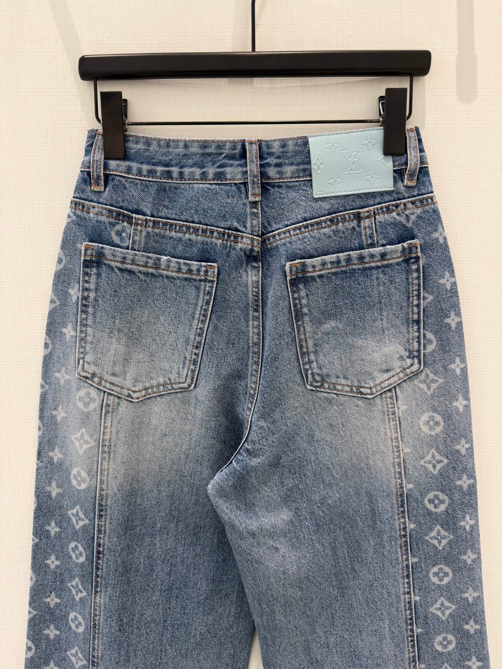Monogram Double-Pocket Straight-Leg Jeans Women