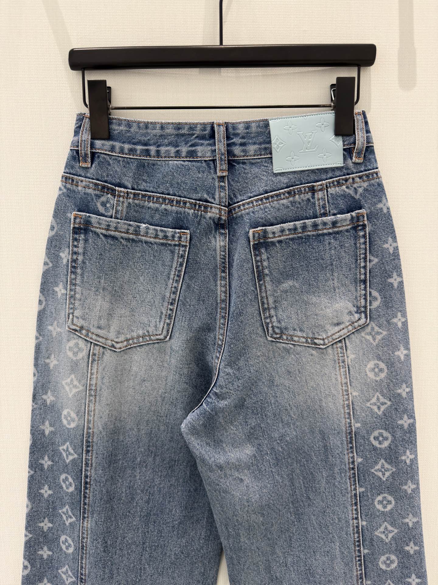 Monogram Double-Pocket Straight-Leg Jeans Women