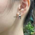 Half-Hoop Screw Motif Earrings — LOVE Series ✨ ( top-tier )