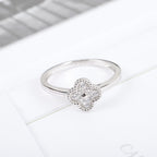 Mini Pavé Four-Leaf Clover Ring |Top Tier |