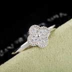 Mini Pavé Four-Leaf Clover Ring |Top Tier |