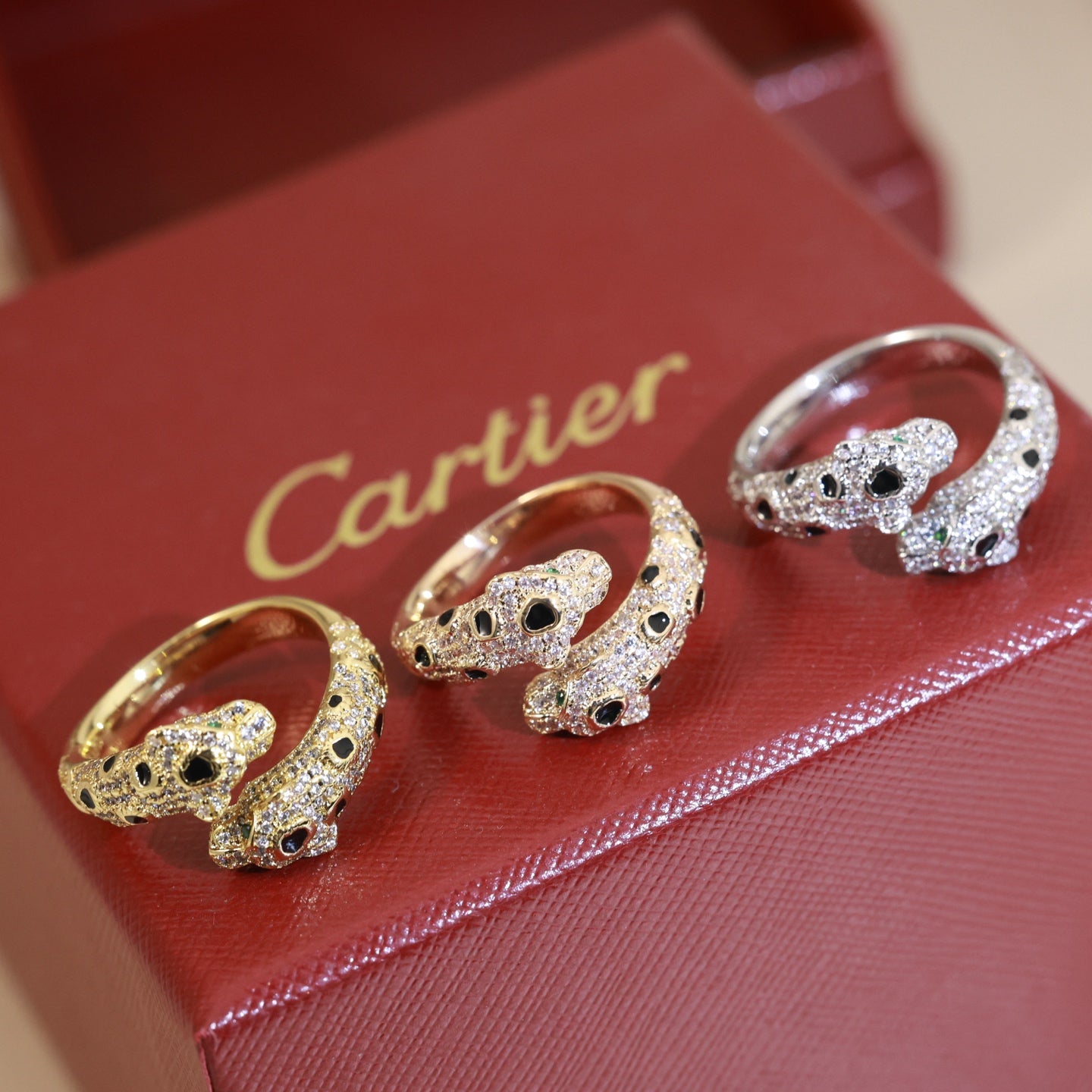 Double Panther Head Full Pavé Ring |Top Tier|