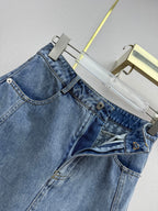 D Denim Midi Skirt — 2026 Spring/Summer 👖✨( high-quality )