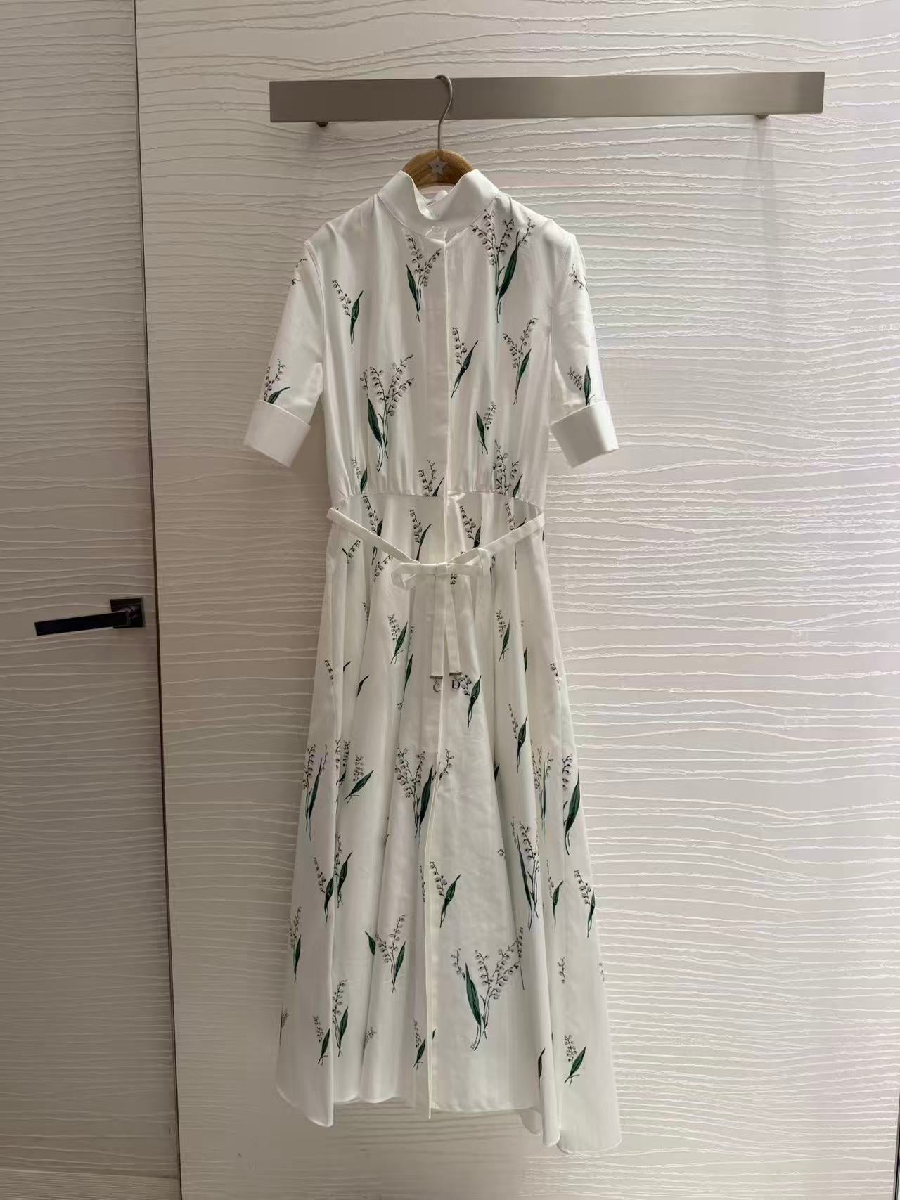 Lily of the Valley Print Bow Dress 🌸✨ (High Quality)