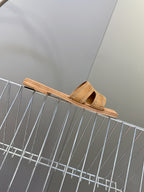 Square-Toe Signature Strap Flat Mule