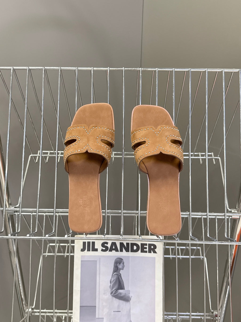 Square-Toe Signature Strap Flat Mule