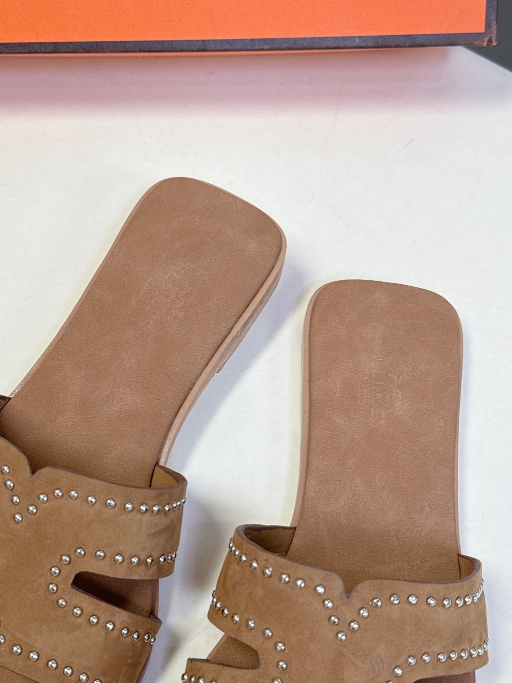 Square-Toe Signature Strap Flat Mule