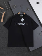 HELLO Logo Embroidered Tee | 2026 SS | Black & White