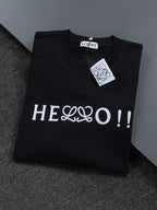 HELLO Logo Embroidered Tee | 2026 SS | Black & White