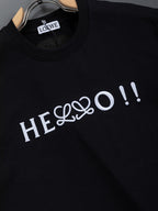 HELLO Logo Embroidered Tee | 2026 SS | Black & White