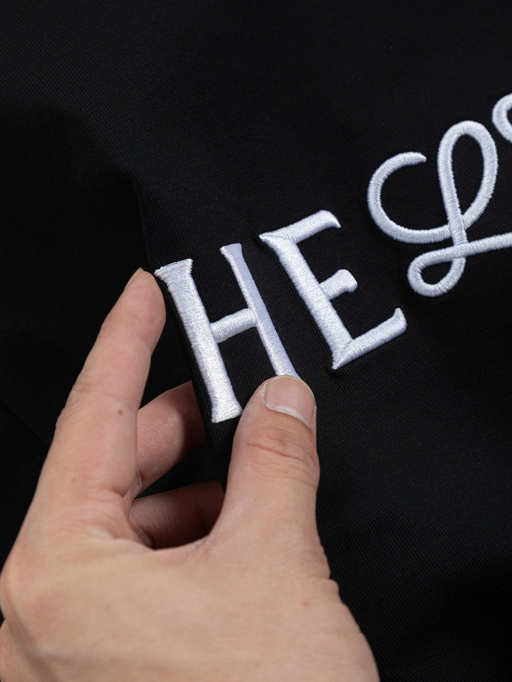 HELLO Logo Embroidered Tee | 2026 SS | Black & White