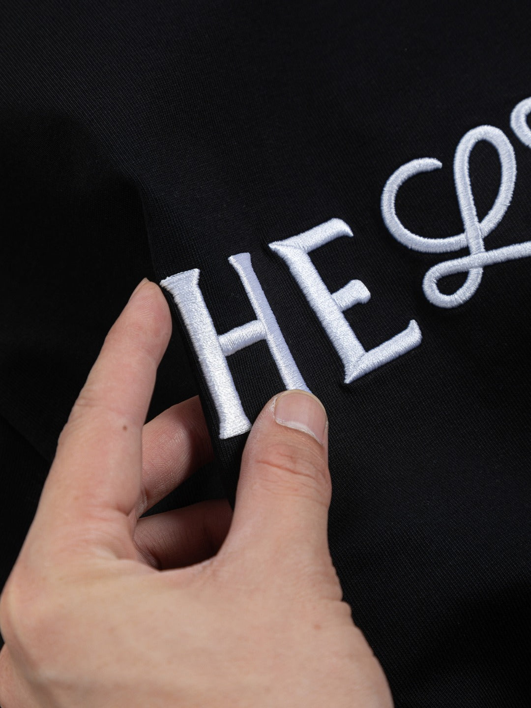 HELLO Logo Embroidered Tee | 2026 SS | Black & White