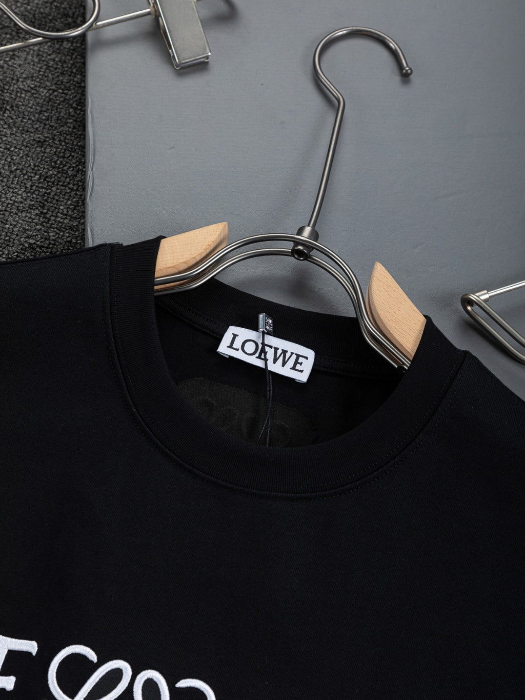 HELLO Logo Embroidered Tee | 2026 SS | Black & White