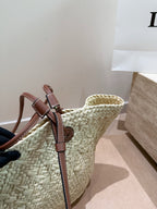 Woven Straw Tote Bag | Summer Beach Bag