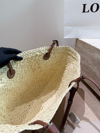 Woven Straw Tote Bag | Summer Beach Bag