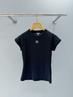 Letter Embroidered Slim Fit Tee