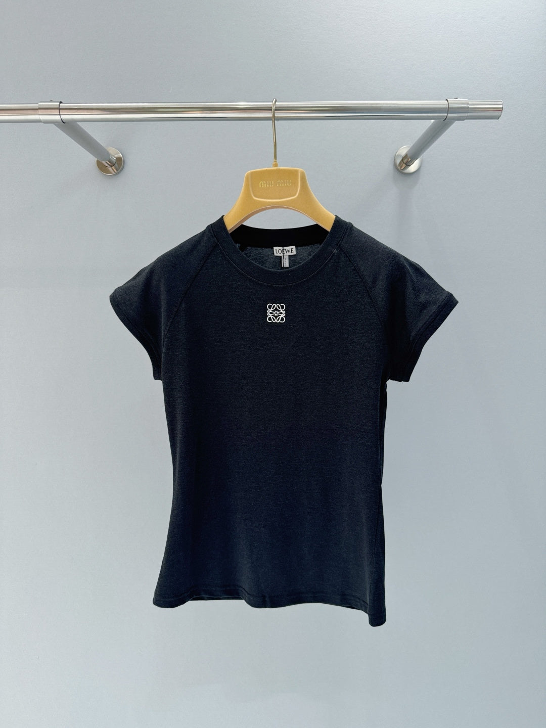 Letter Embroidered Slim Fit Tee