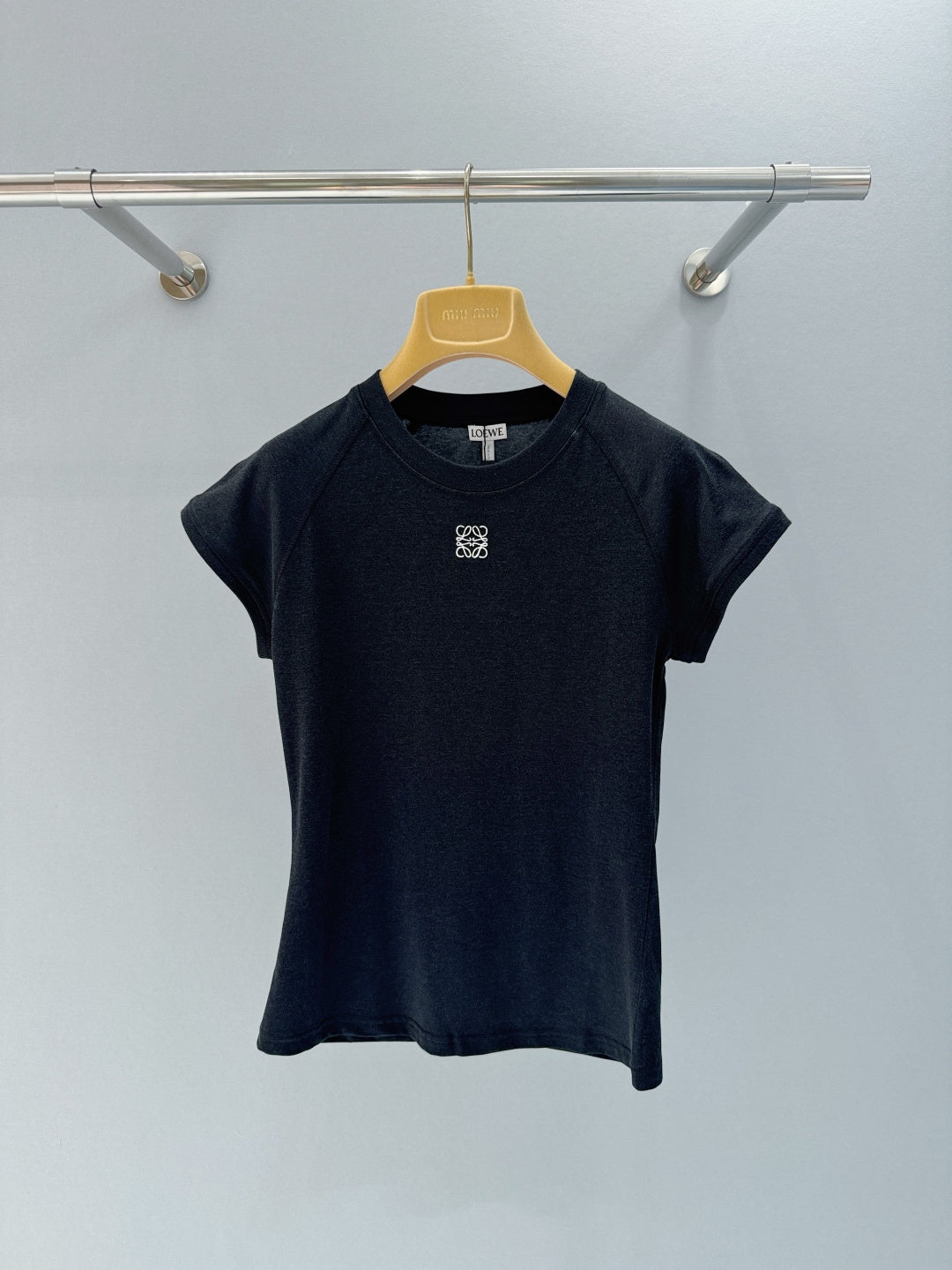 Letter Embroidered Slim Fit Tee