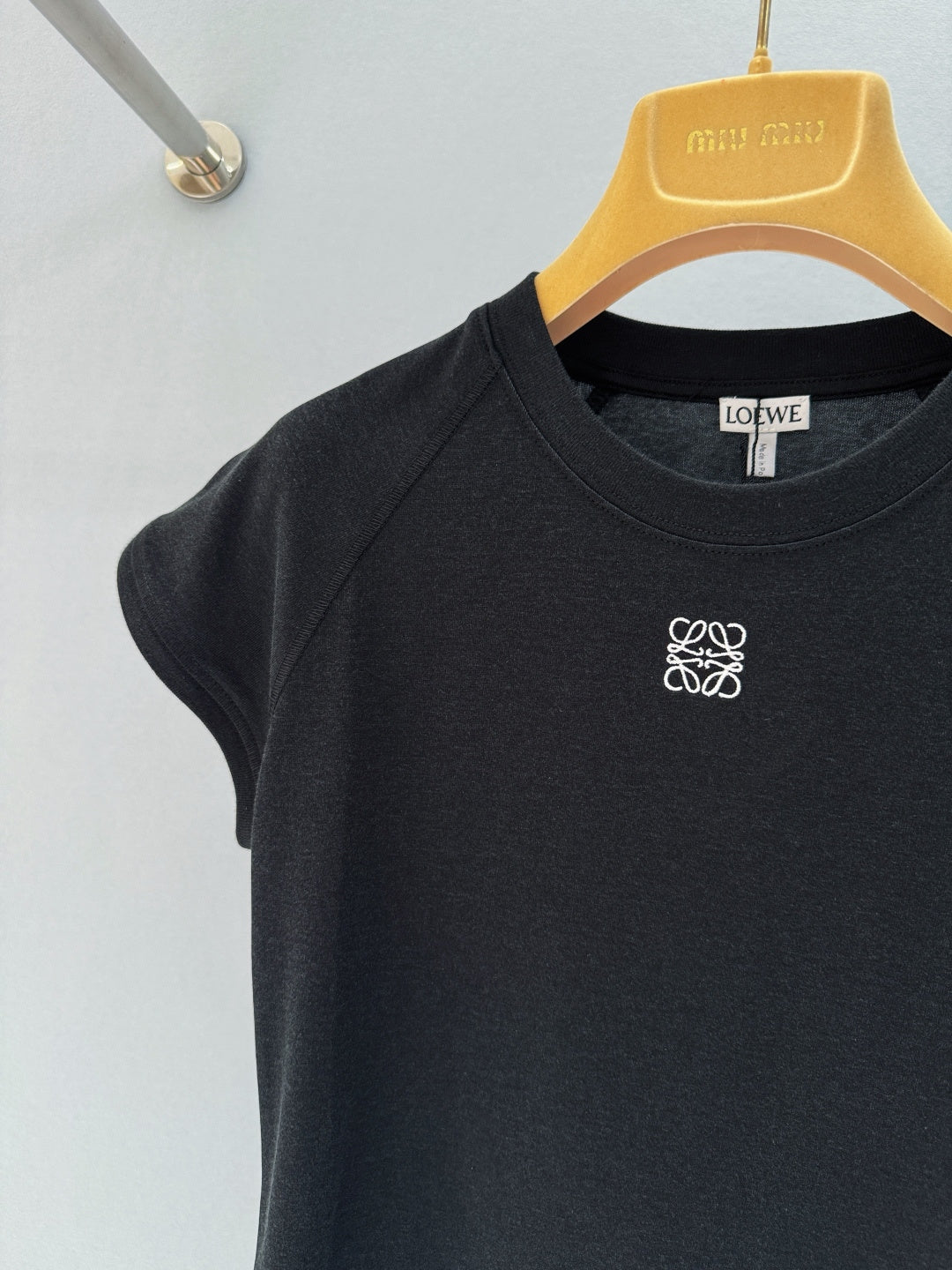Letter Embroidered Slim Fit Tee