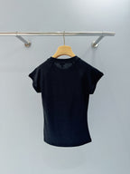 Letter Embroidered Slim Fit Tee