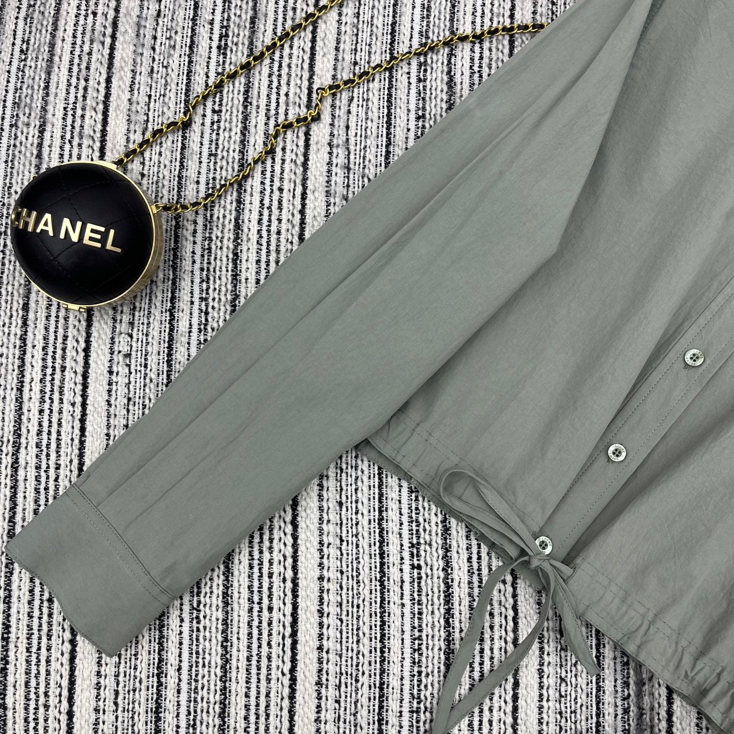 Embroidered Collar Shirt & Wide-Leg Pants Set