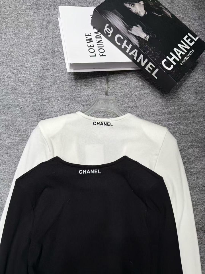 V-Neck Brushed Padded Shoulder Top