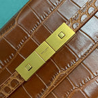 Y Crocodile-Embossed Clutch Bag (Premium quality)