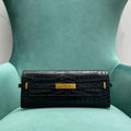 Y Crocodile-Embossed Clutch Bag (Premium quality)