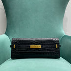 Y Crocodile-Embossed Clutch Bag (Premium quality)