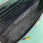 Y Crocodile-Embossed Clutch Bag (Premium quality)