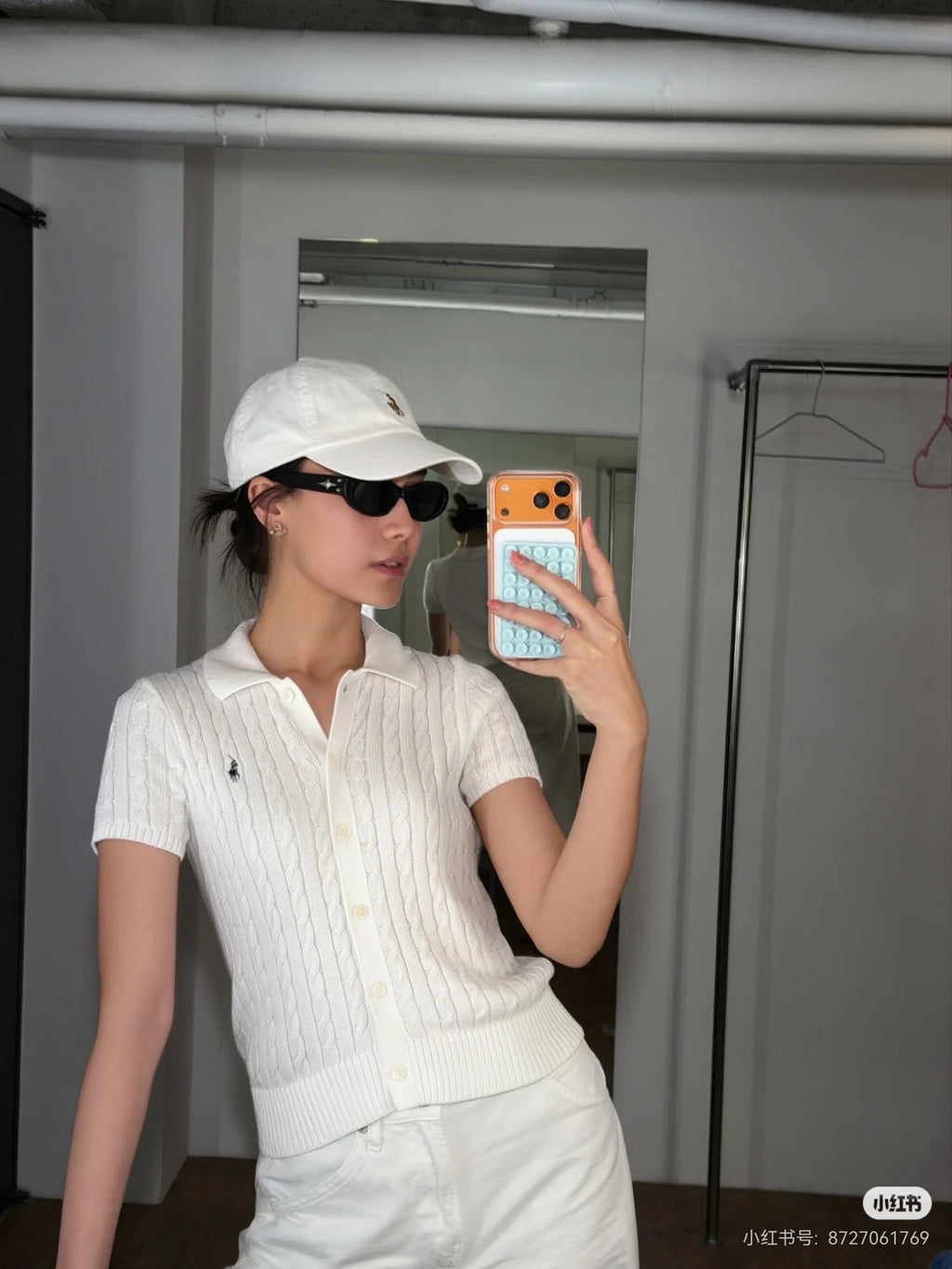 🐴 Cable-Knit Logo Polo Shirt