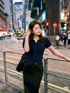 🐴 Cable-Knit Logo Polo Shirt