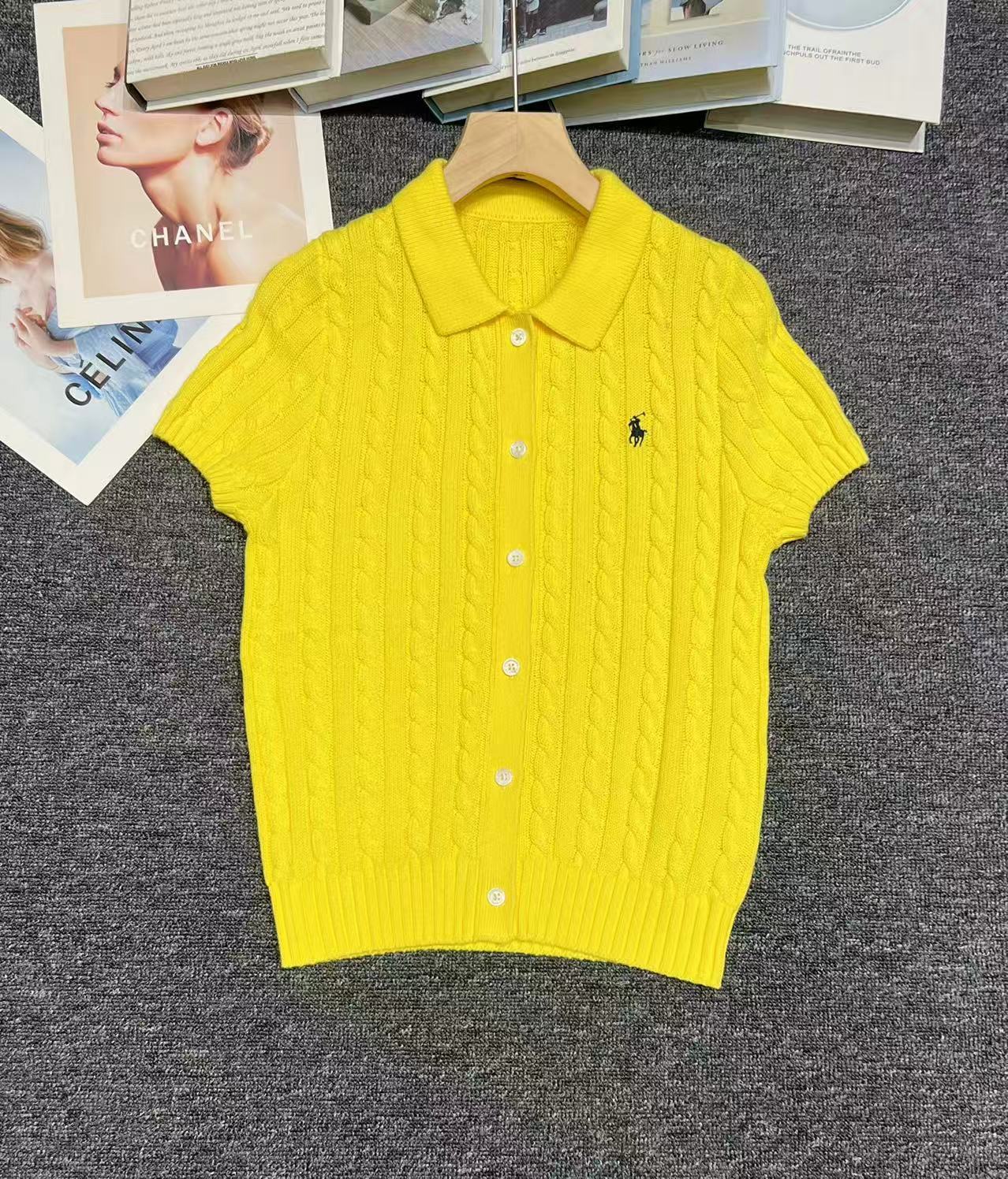 🐴 Cable-Knit Logo Polo Shirt