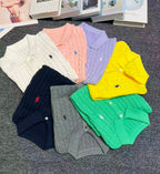 🐴 Cable-Knit Logo Polo Shirt