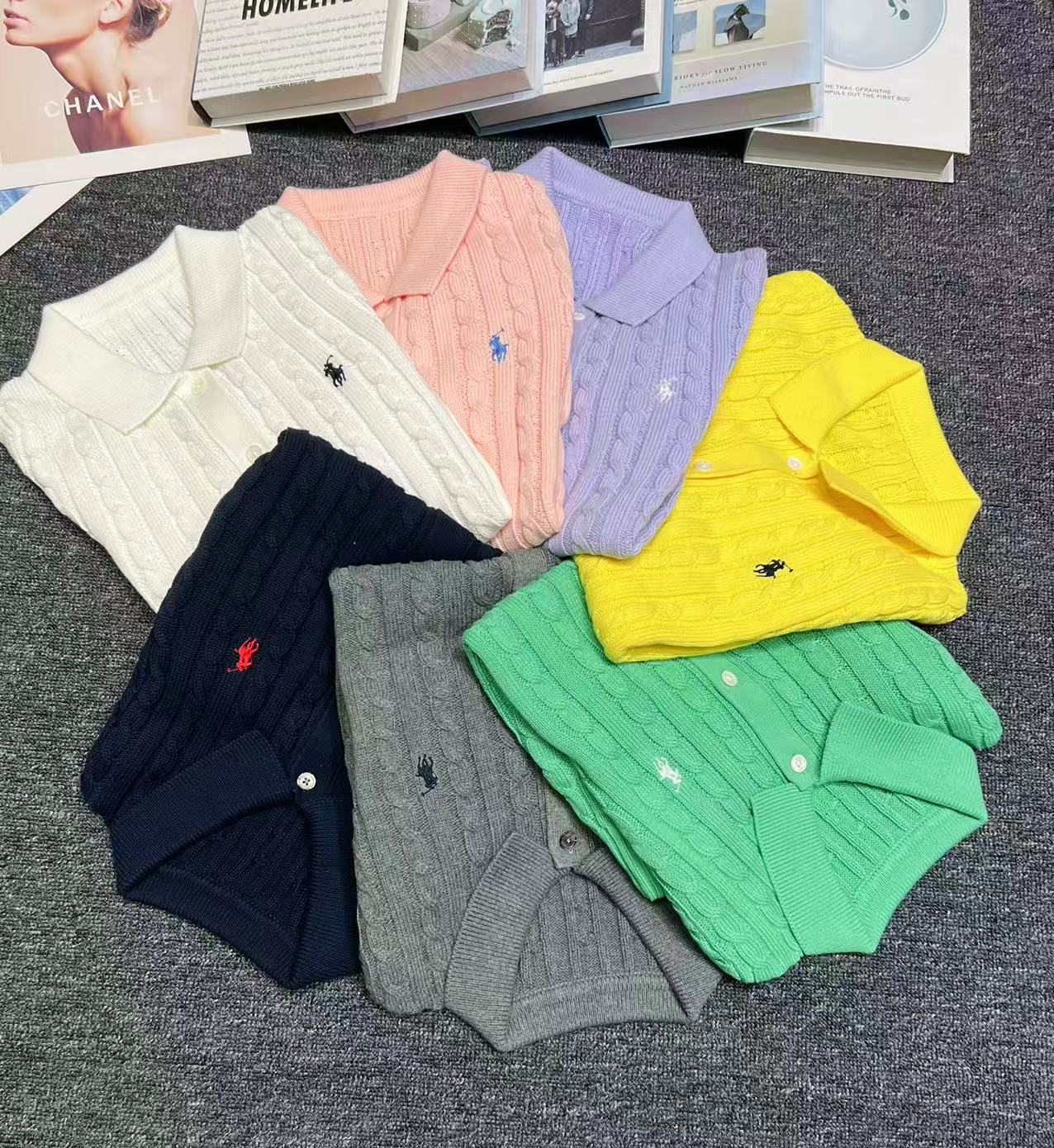 🐴 Cable-Knit Logo Polo Shirt