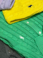 🐴 Cable-Knit Logo Polo Shirt