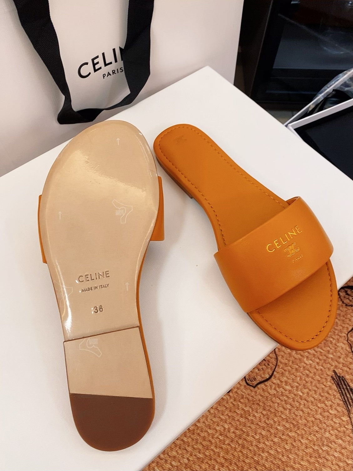 Triomphe Roman Slide Sandal | Lambskin | Italian Leather Sole