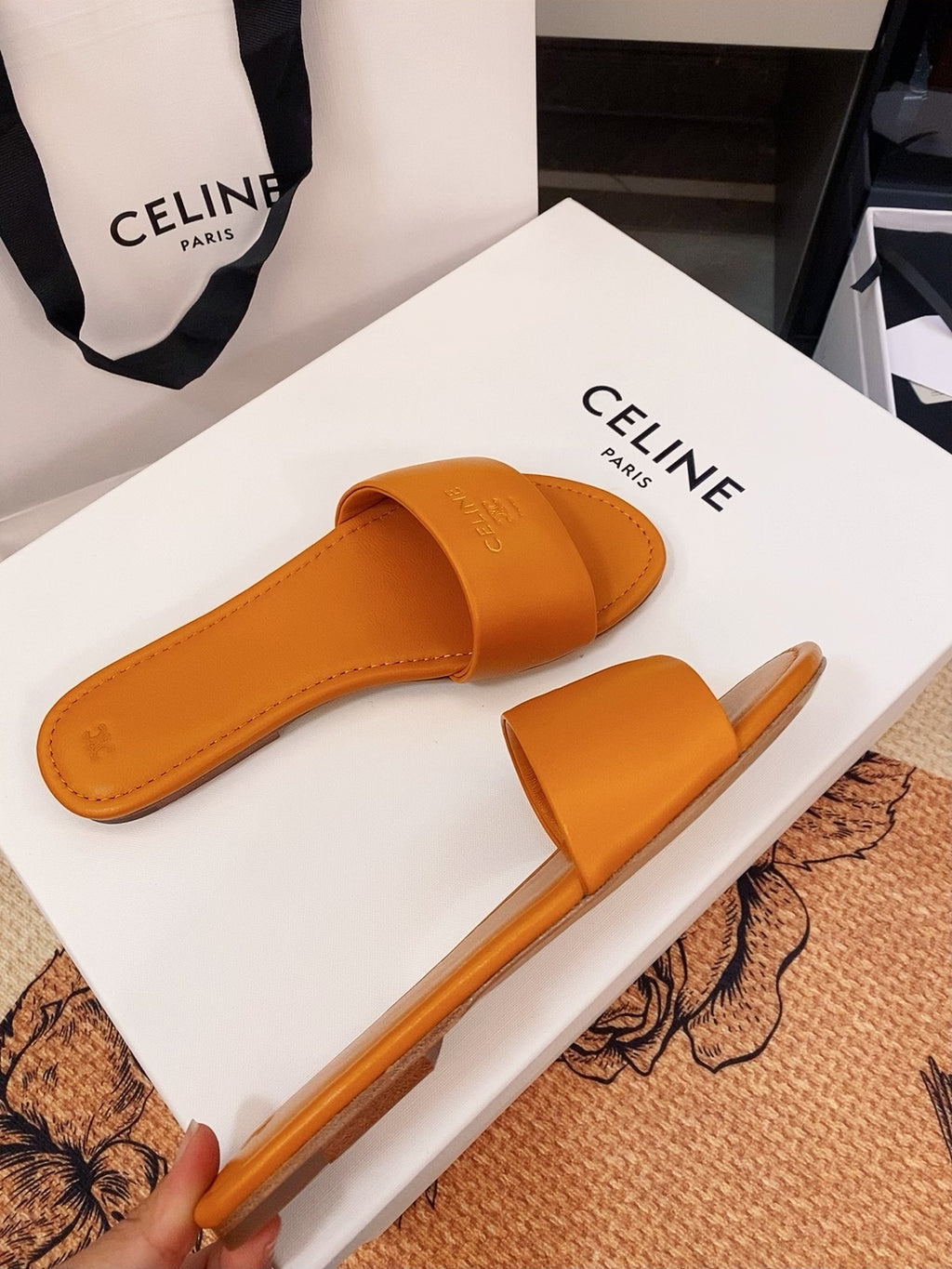 Triomphe Roman Slide Sandal | Lambskin | Italian Leather Sole