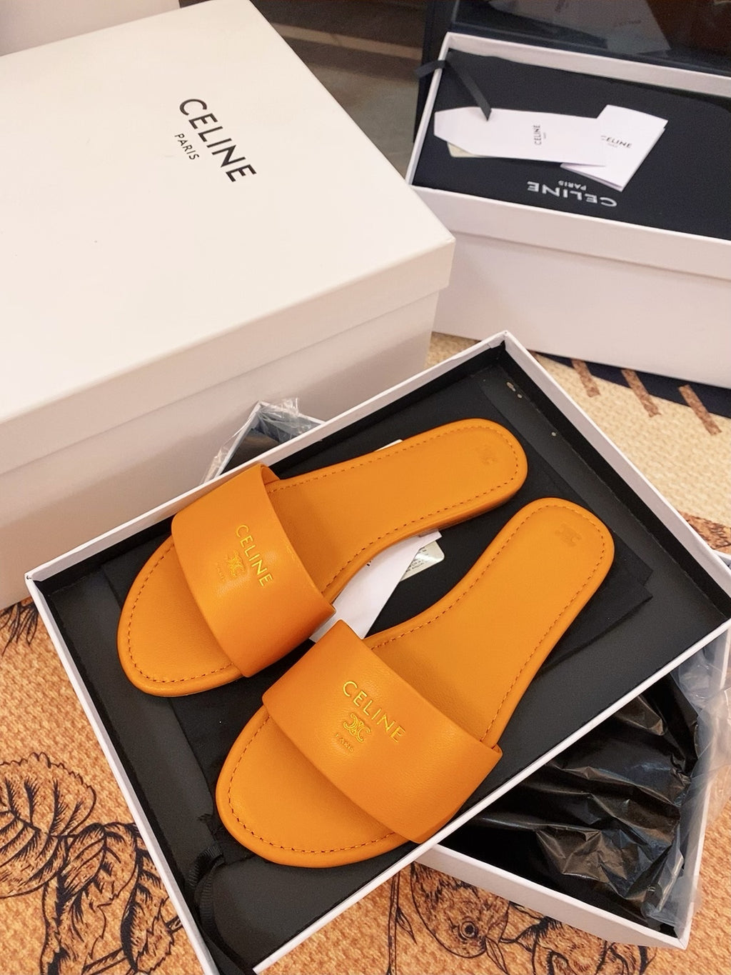 Triomphe Roman Slide Sandal | Lambskin | Italian Leather Sole
