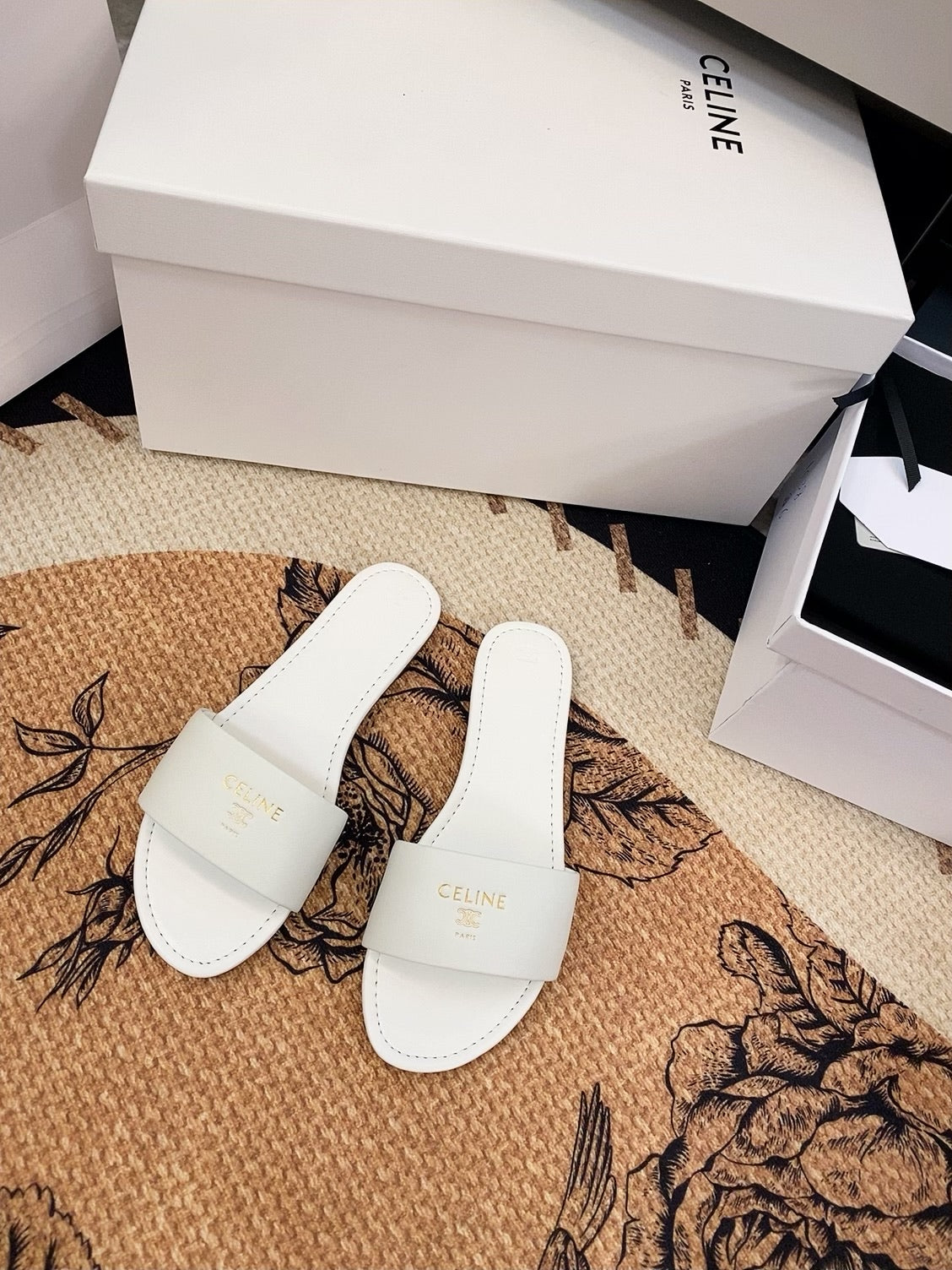 Triomphe Roman Slide Sandal | Lambskin | Italian Leather Sole