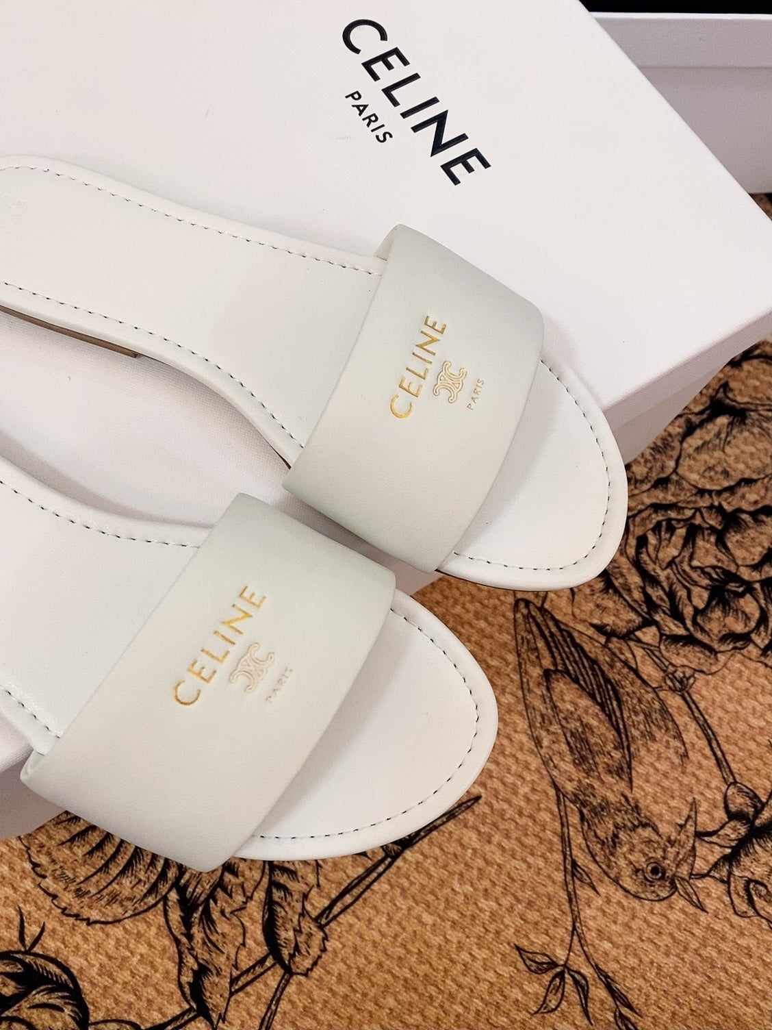 Triomphe Roman Slide Sandal | Lambskin | Italian Leather Sole
