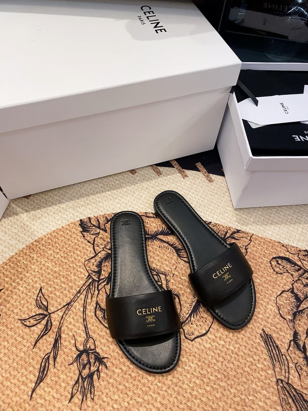 Triomphe Roman Slide Sandal | Lambskin | Italian Leather Sole